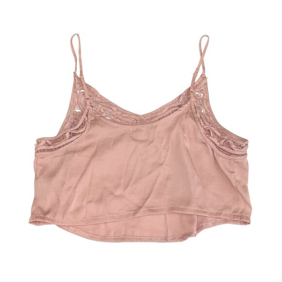 Free People Intimately Lace Trim Crop Top Blush Pink Size Small Adjustable Strap - Picture 4 of 4